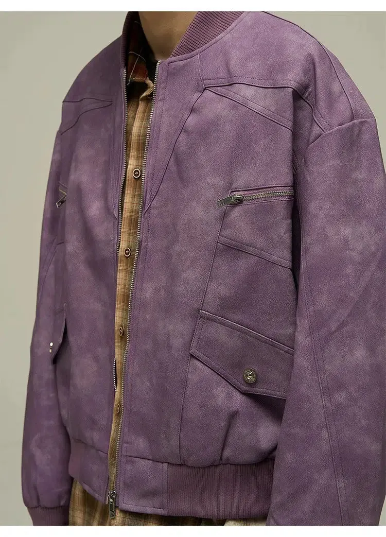 Maxct Retro Washed PU Leather Jacket