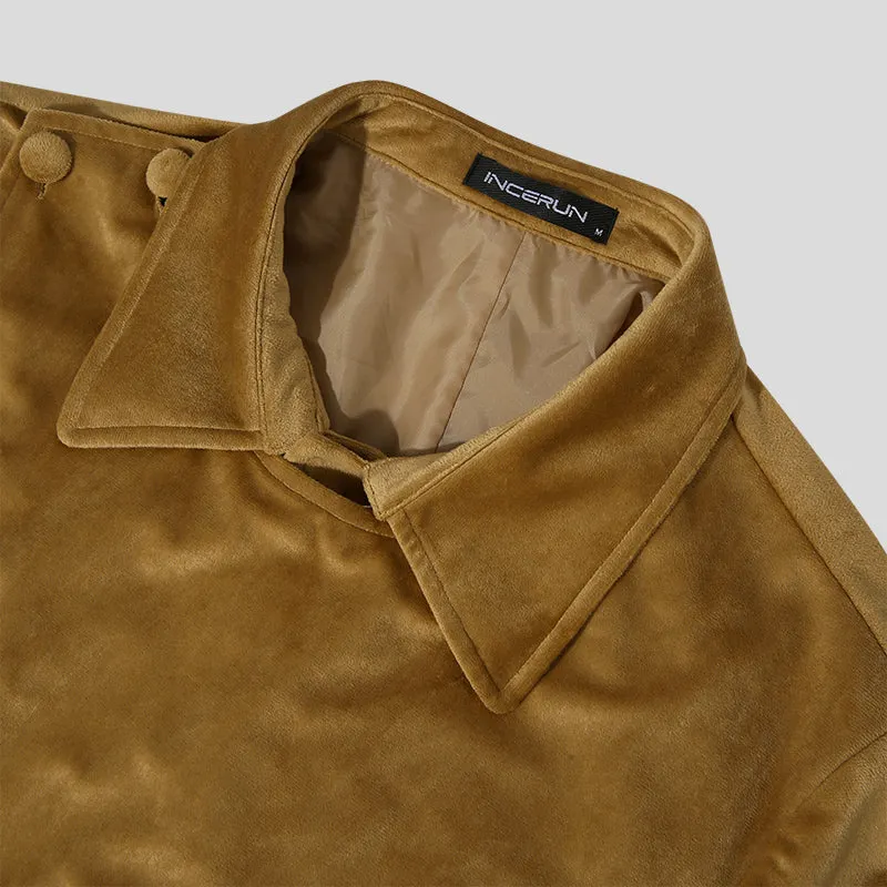 Maxct - Mens Lapel Warm Over Knee Wool Coat