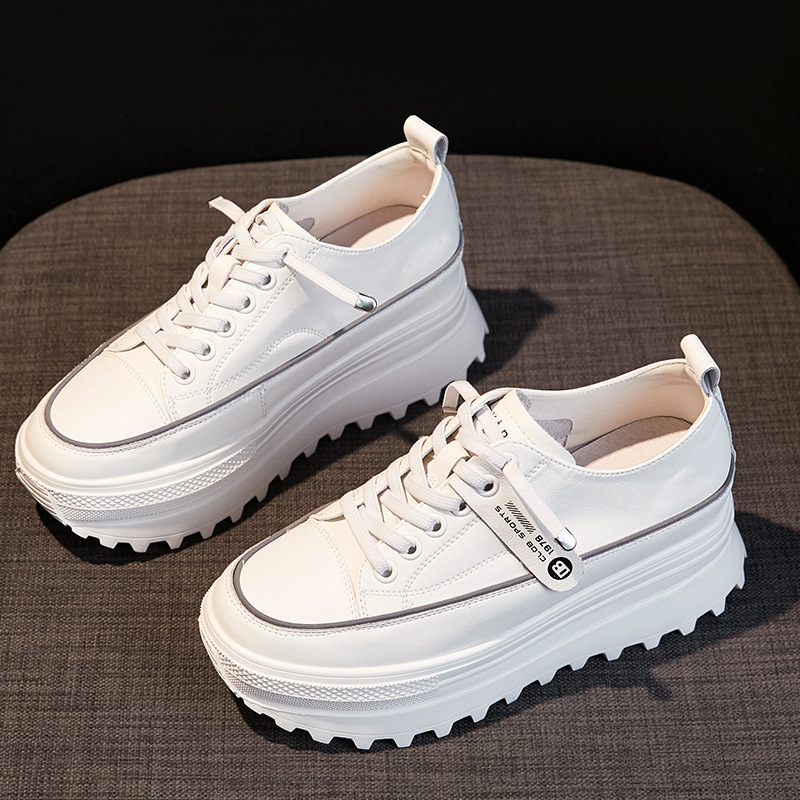 Platform Leather Sneaker Pumps for Women - true-deals-club