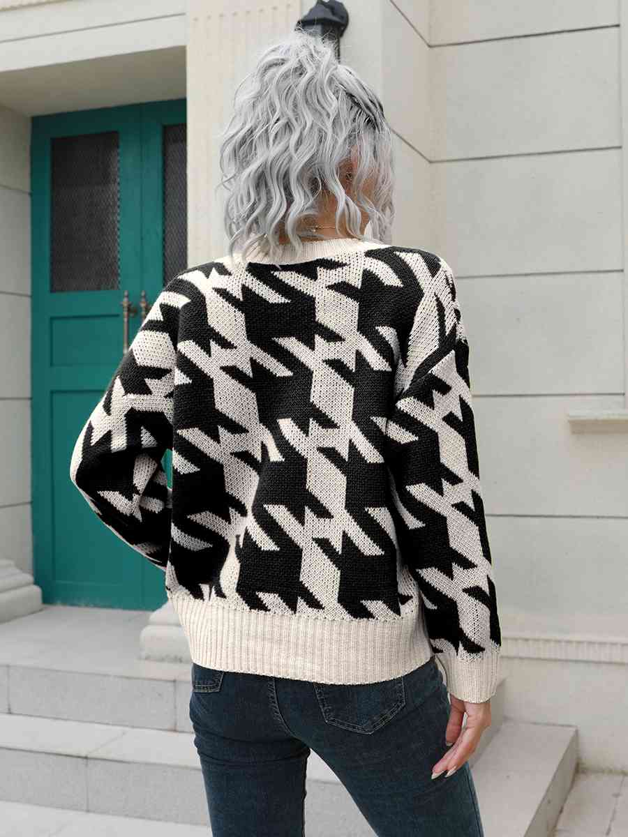 Maxct &Houndstooth Button Down Cardigan