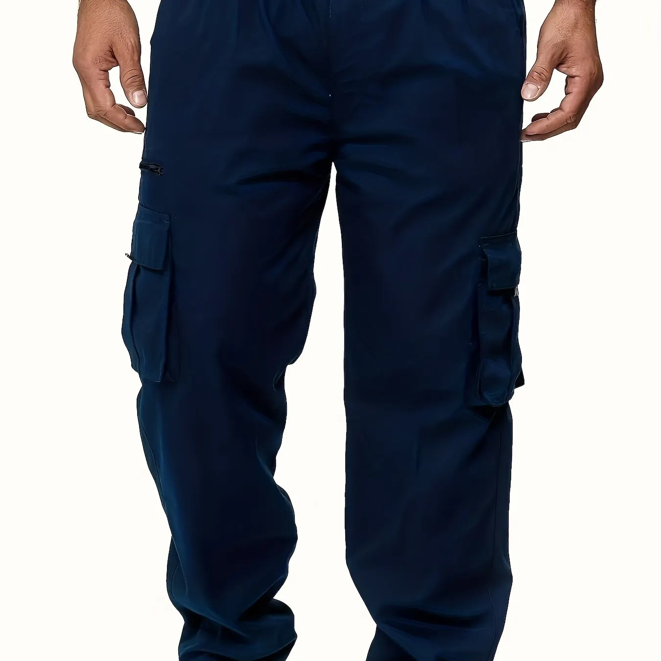 Men's Cargo Pants Casual Loose Fit Straight Leg Pants With Flap Pockets