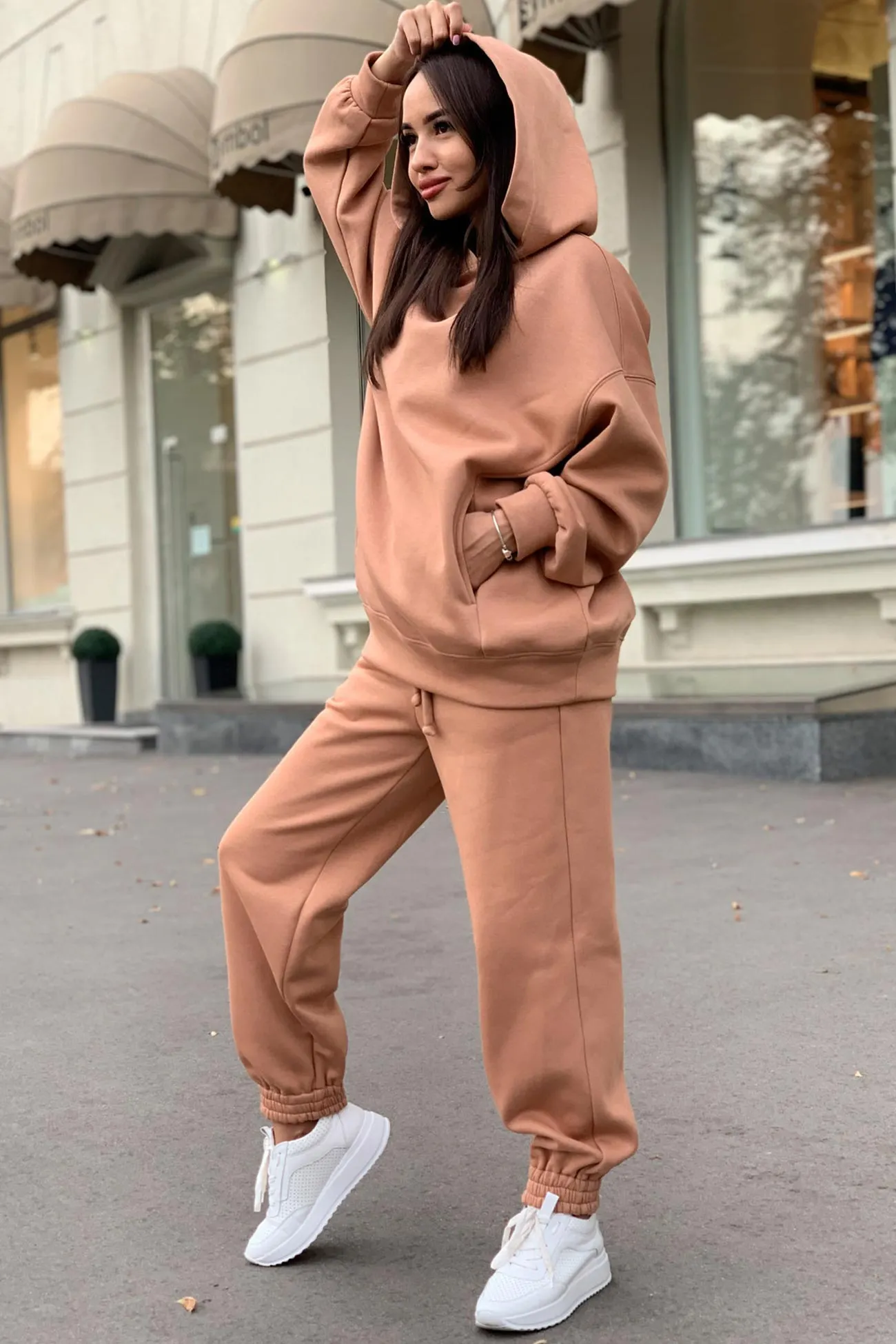 Maxct Pocketed Hoodie Elastic Waist Long Pants Set