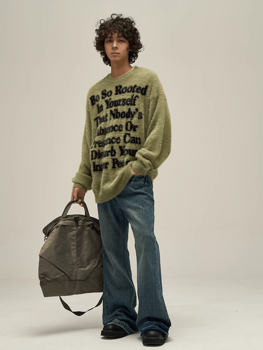 Maxct [Motherfucker] Lazy Wind Round Neck Knit Sweater Na709