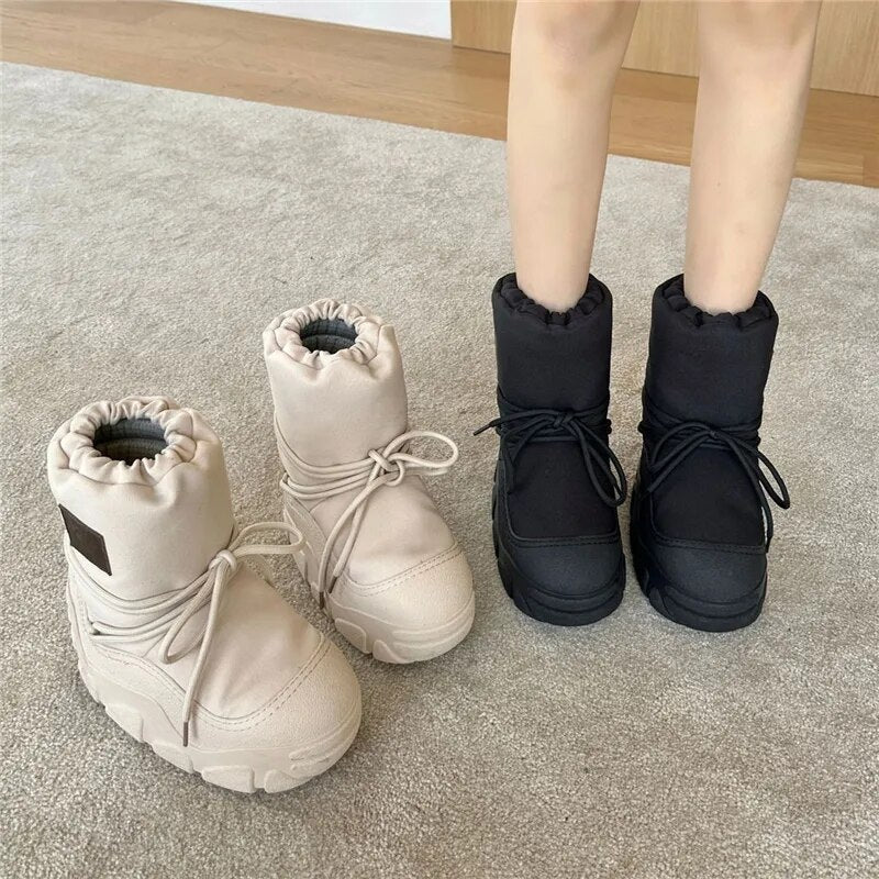Chunky Leather Women's Slip-On Ankle Boots Maxct