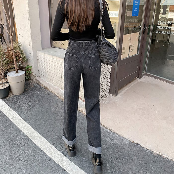 Checker Heart Wide Jeans Maxct