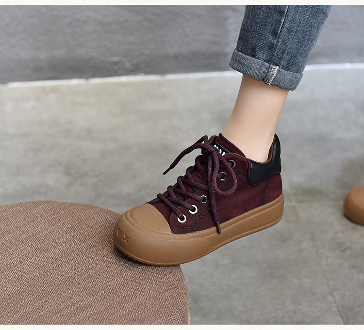 Vintage Leather Lace-Up Short Boots Maxct
