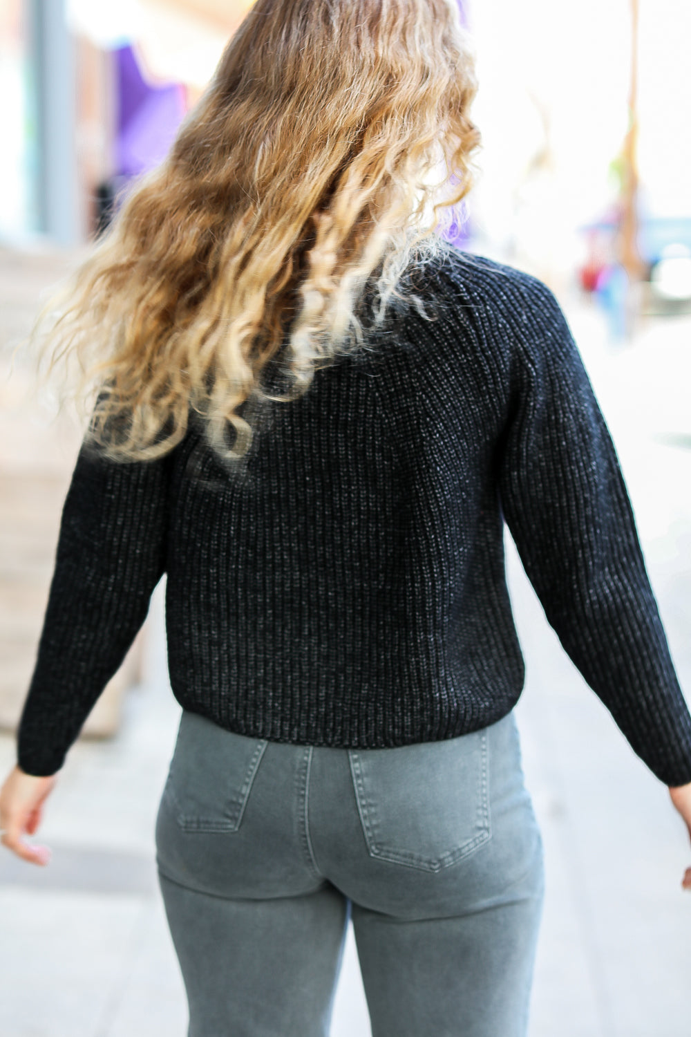 Maxct &Black Mélange Round Neck Knit Sweater