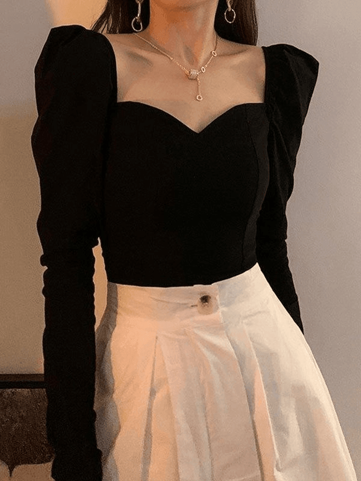 Maxct Ruched Puff Sleeve Blouse