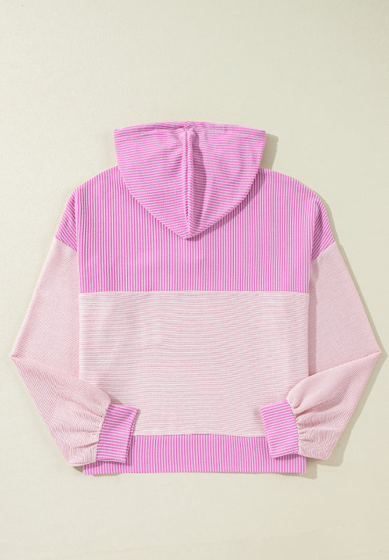 Maxct &Corded Color Block Drawstring Hoodie
