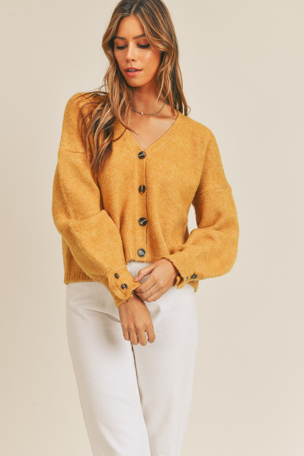 Maxct &MABLE Long Sleeve Button Down Sweater Cardigan
