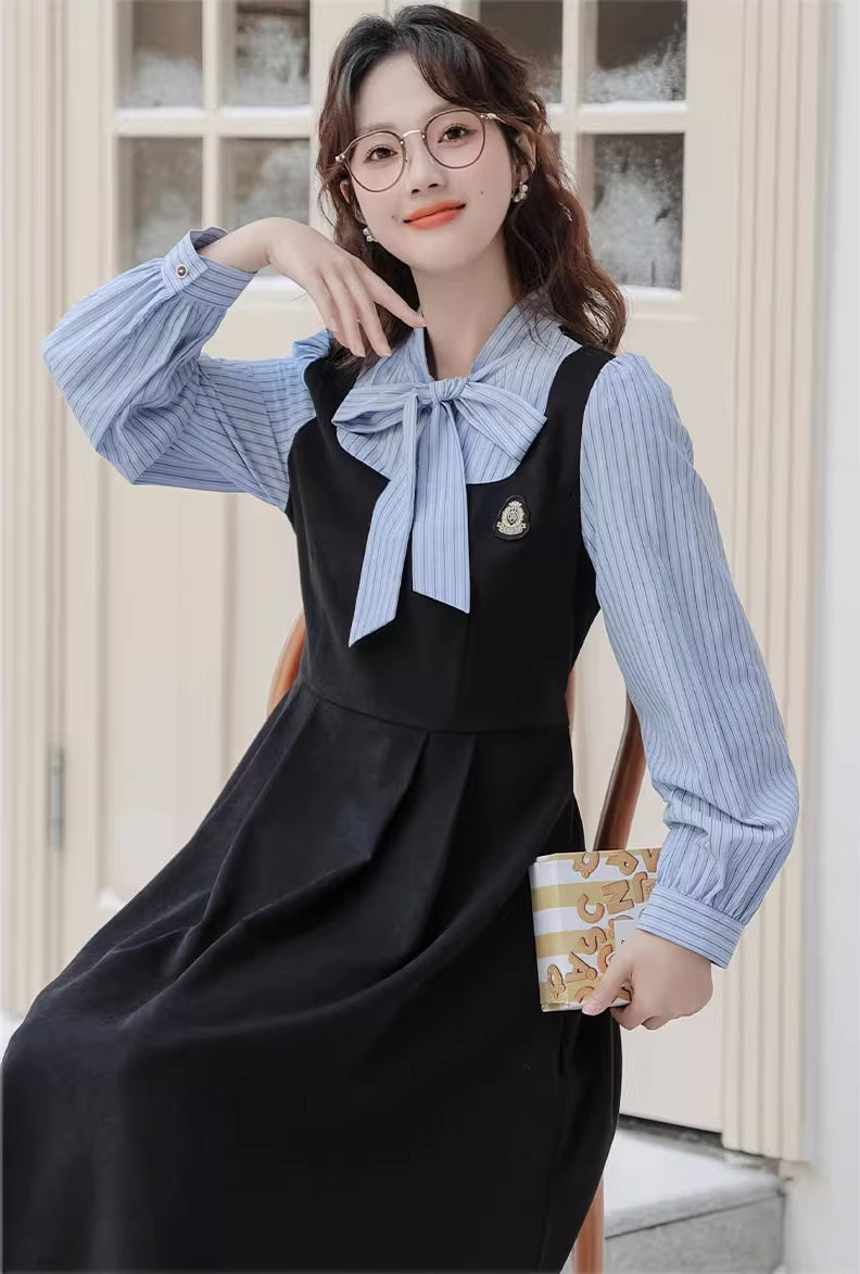 Stripe Academia Twofer Midi Dress Maxct