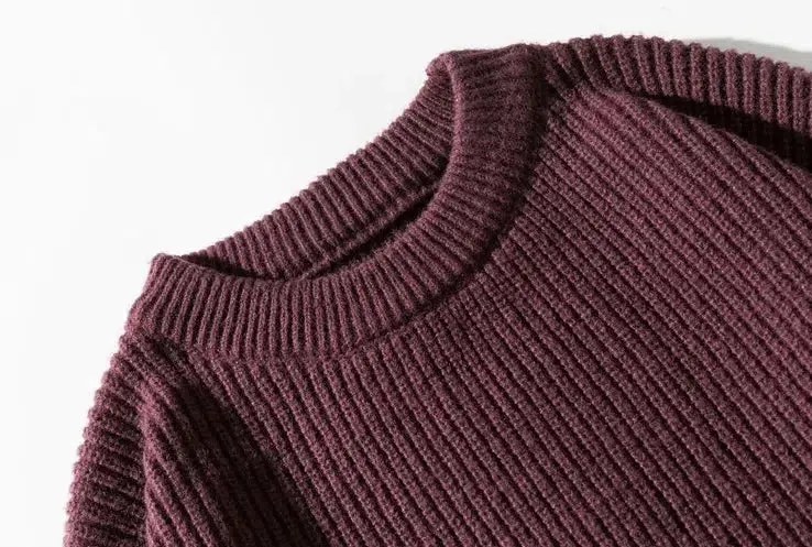 Maxct Pleated Knitted Round Neck Bottoming Sweater