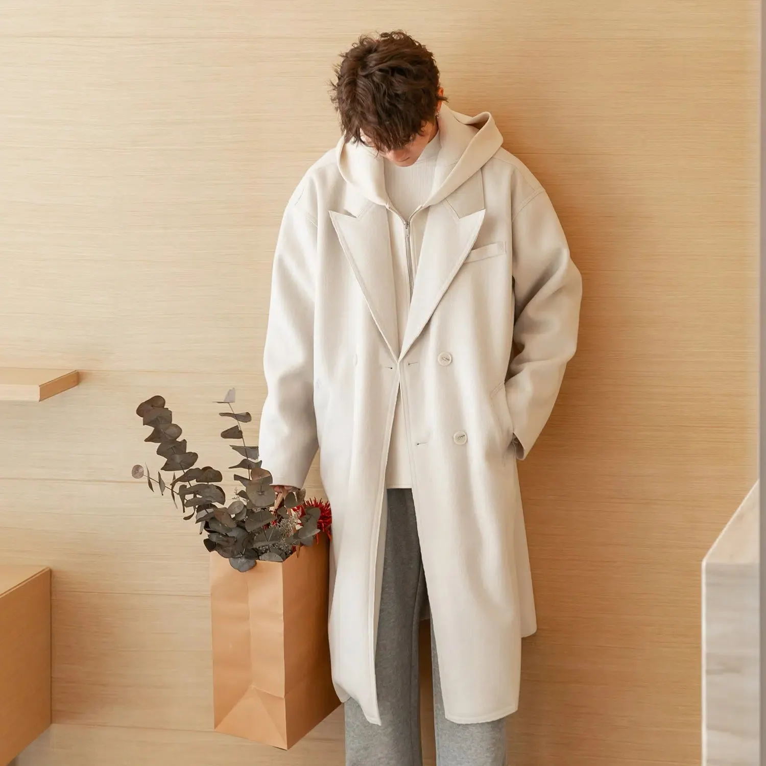 Maxct Two Piece Hooded Sweater Trench Coat