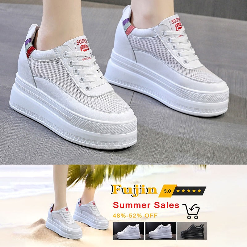 Women's 9cm Platform Wedges Closed Sneakers Maxct