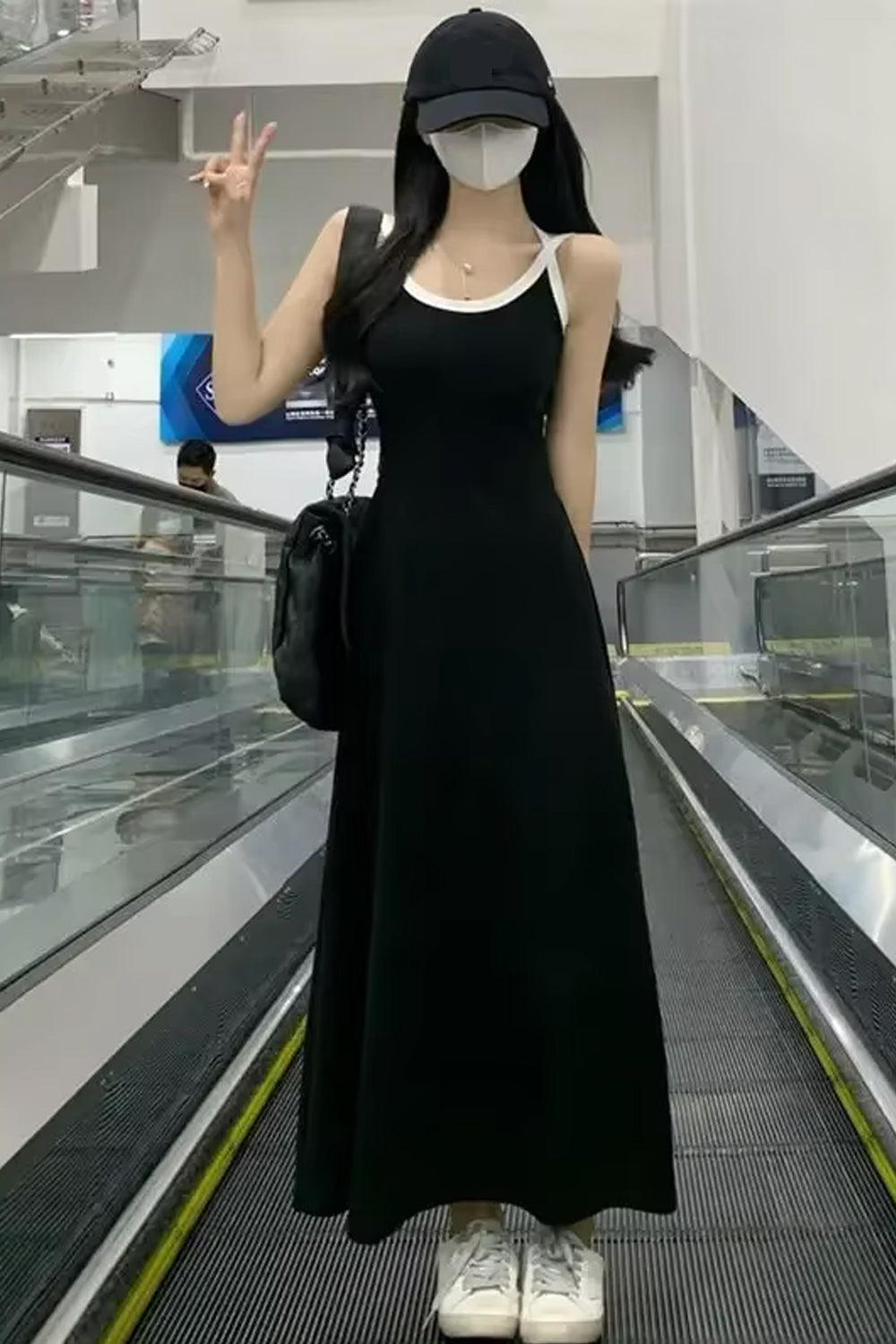 Loose Sleeveless Off Shoulder Long Dress Maxct