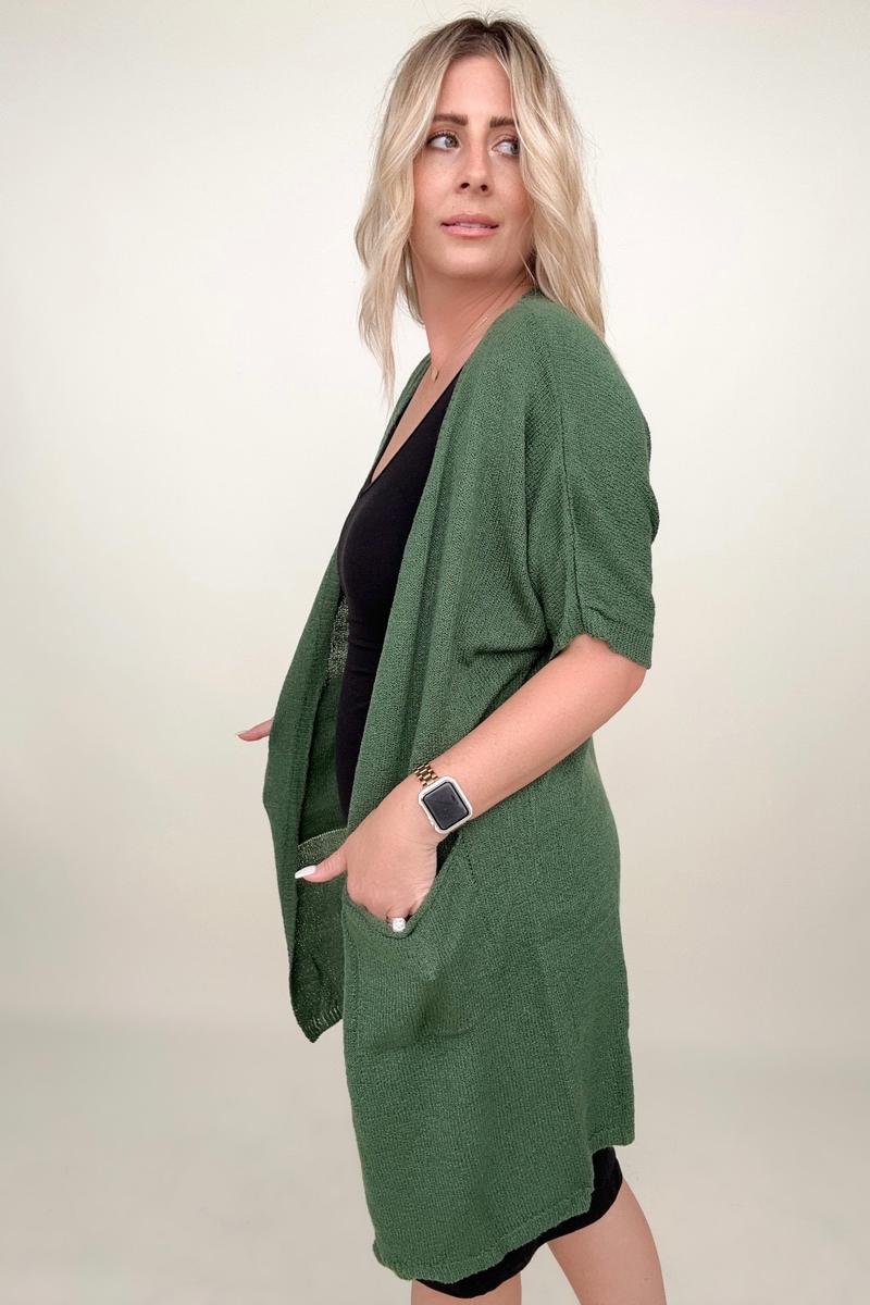 Maxct &Shorts Sleeve Light Knit Dolman Cardigan