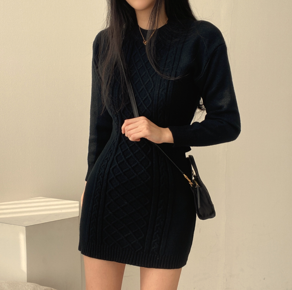 Ribbed Bodycon Mini Sweater Dress Maxct
