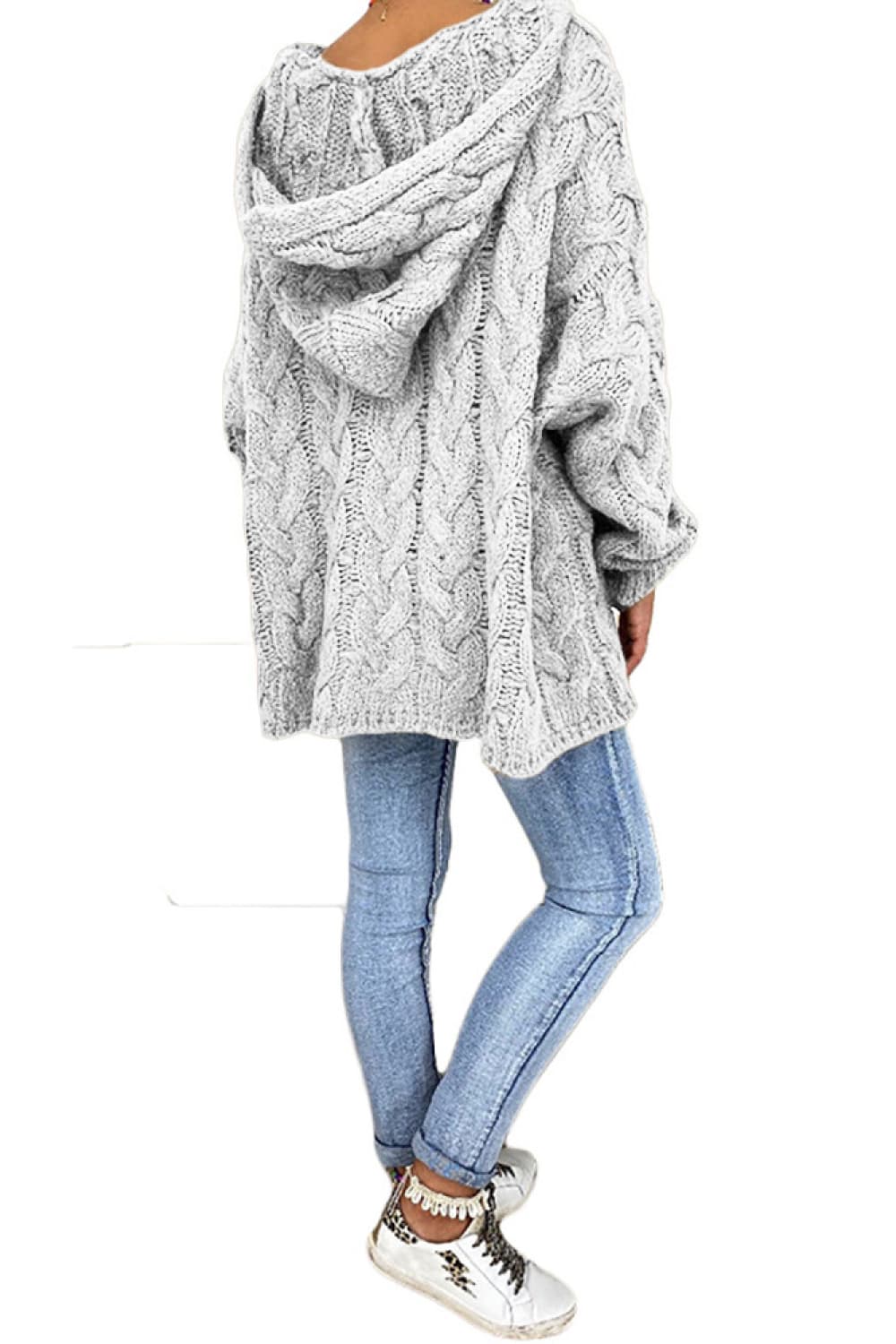 Cable-Knit Hooded Sweater - Image 16