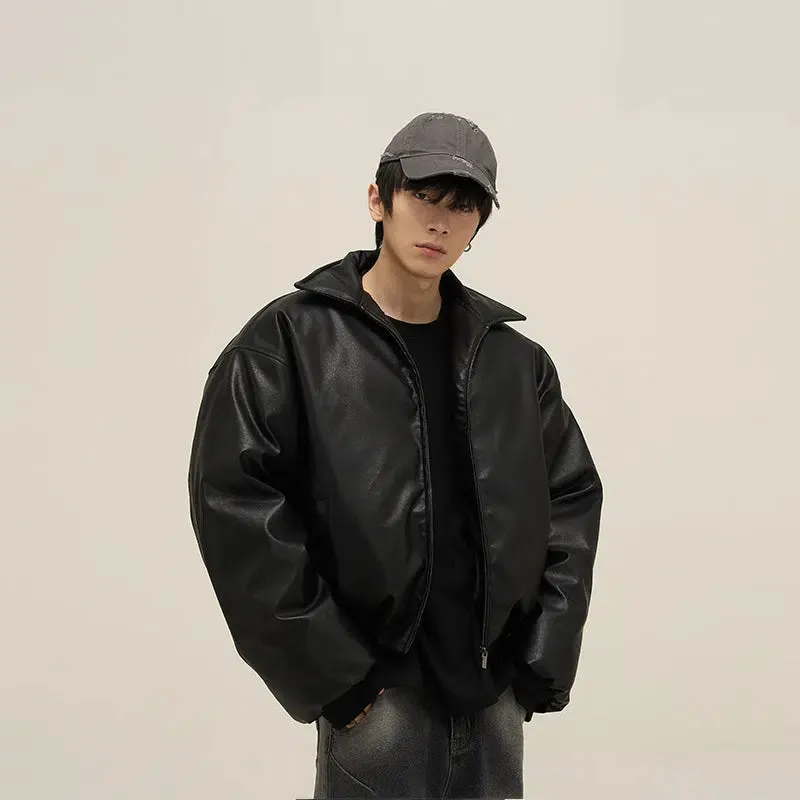 Maxct Full Zip Short Leather Jacket