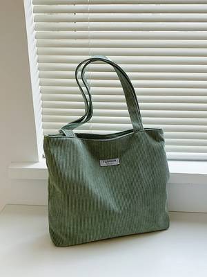 Letter Graphic O-ring Zipper Front Shoulder Tote Bag - Women Tote Bags