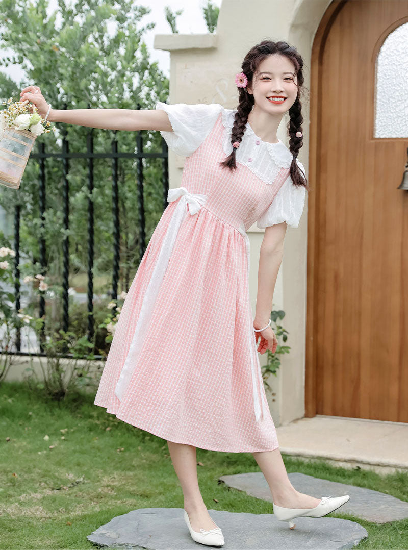 Gingham Picnic Twofer Dress Maxct
