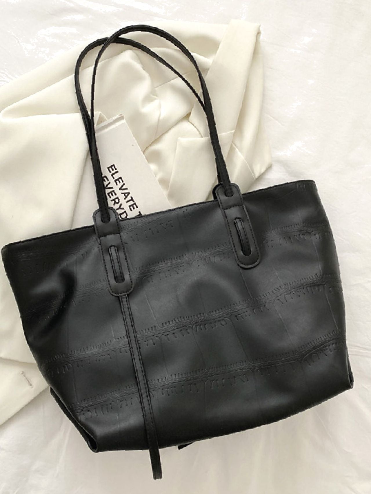 Maxct - Minimalist Textured Shoulder Tote Bag  - Women Tote Bags
