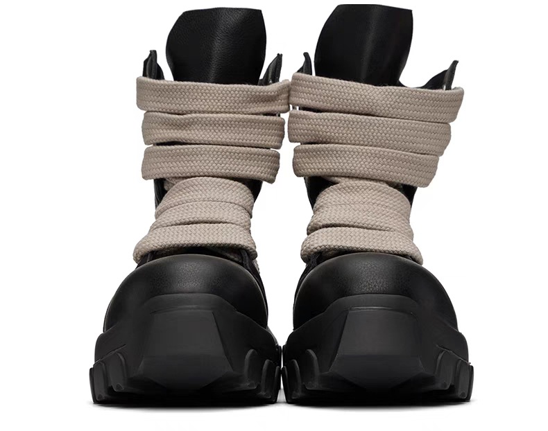 Style Cross-Tied Chunky Bottom Leather Men's British Ankle Boots