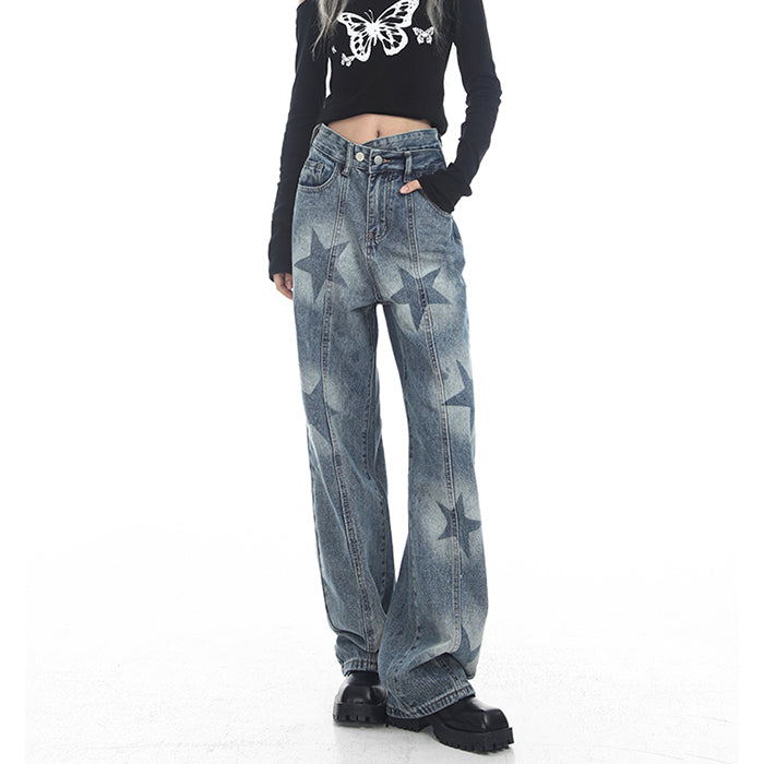 Aesthetic Star Washed Jeans Maxct