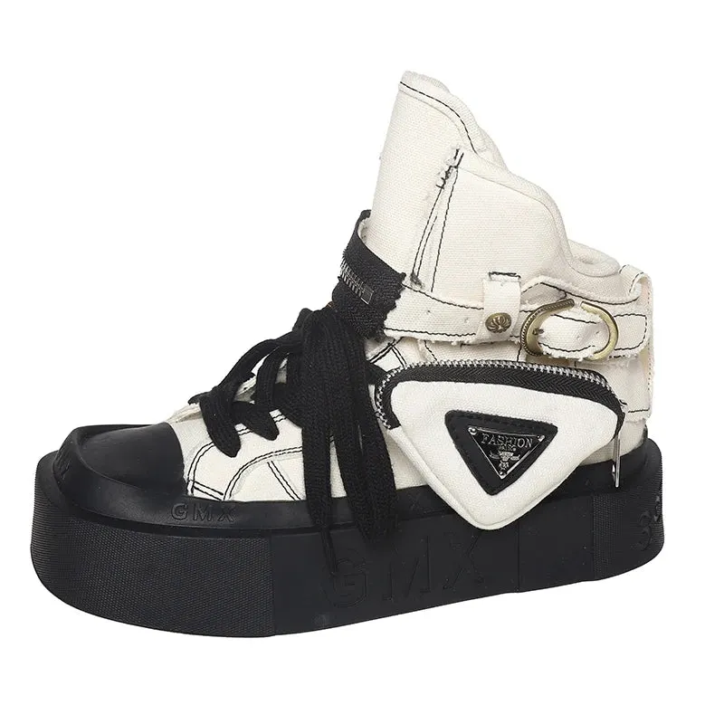 Denim Platform Boots for Women Maxct