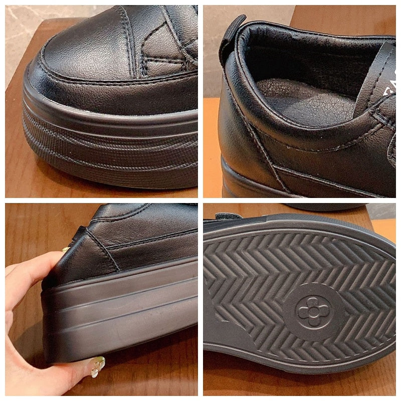 5cm Leather Platform Sneakers for Women Maxct
