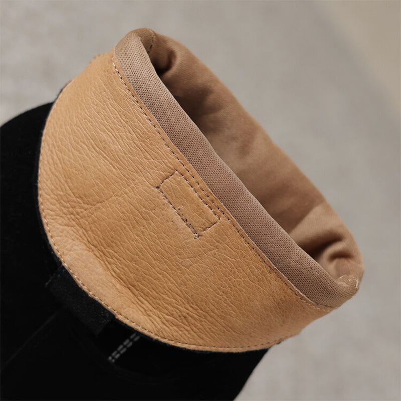 Suede Western Boots Mid Calf Contrast-stitching Cowboy Boots Maxct