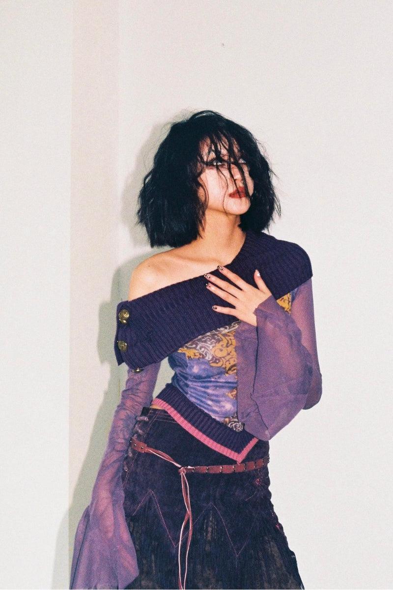 Maxct &Fairy Grunge Off Shoulder Mesh Top
