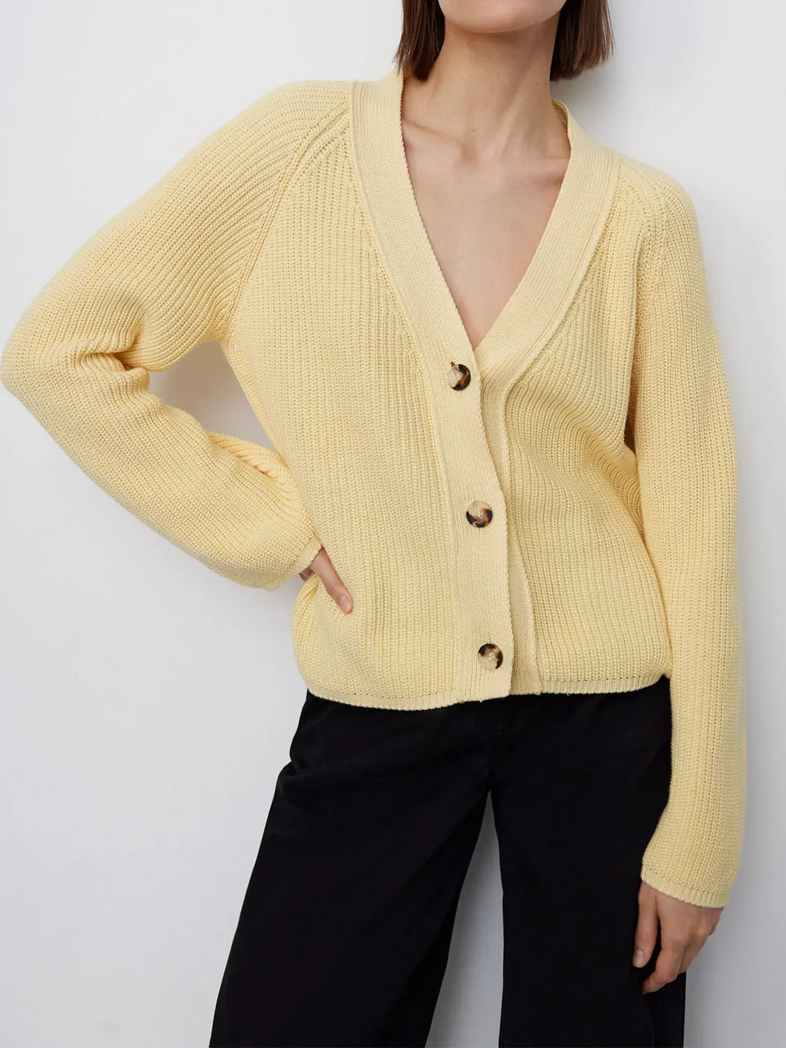 Maxct &Raglan Sleeve Button Down Cardigan