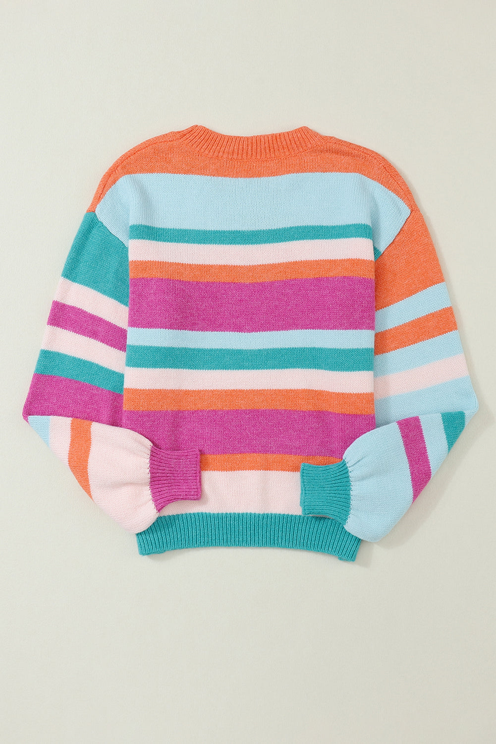 Maxct &Striped Round Neck Drop Shoulder Sweater