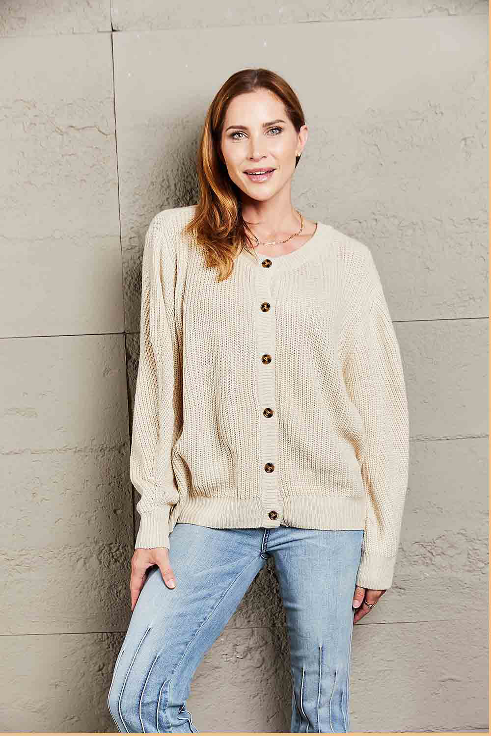 Maxct &Double Take Button Down Rib-Knit Reversible Sweater