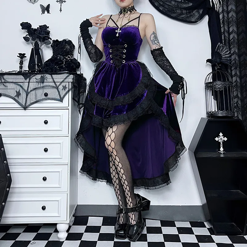 Maxct Autumn's New Dark Sexy Hot Girl Slim, Neck Tie, Waist Tie, Dress Girl