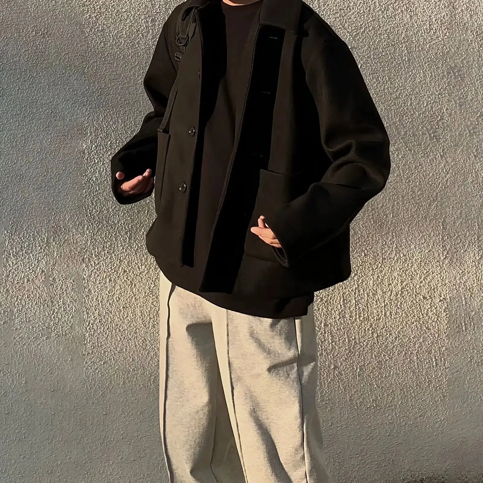 Maxct Lapel Wool Jacket with Pockets