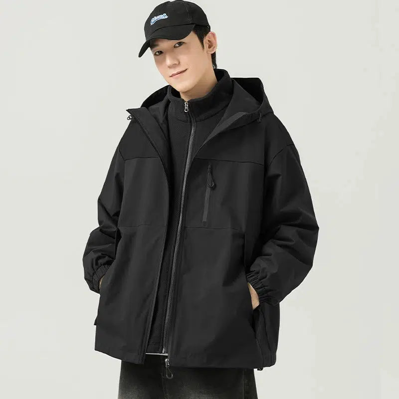 Maxct Two Piece Set Outdoor Fleece Hooded Jacket
