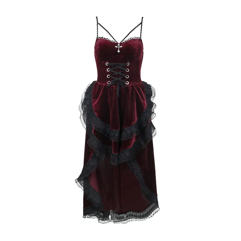 Maxct Autumn's New Dark Sexy Hot Girl Slim, Neck Tie, Waist Tie, Dress Girl