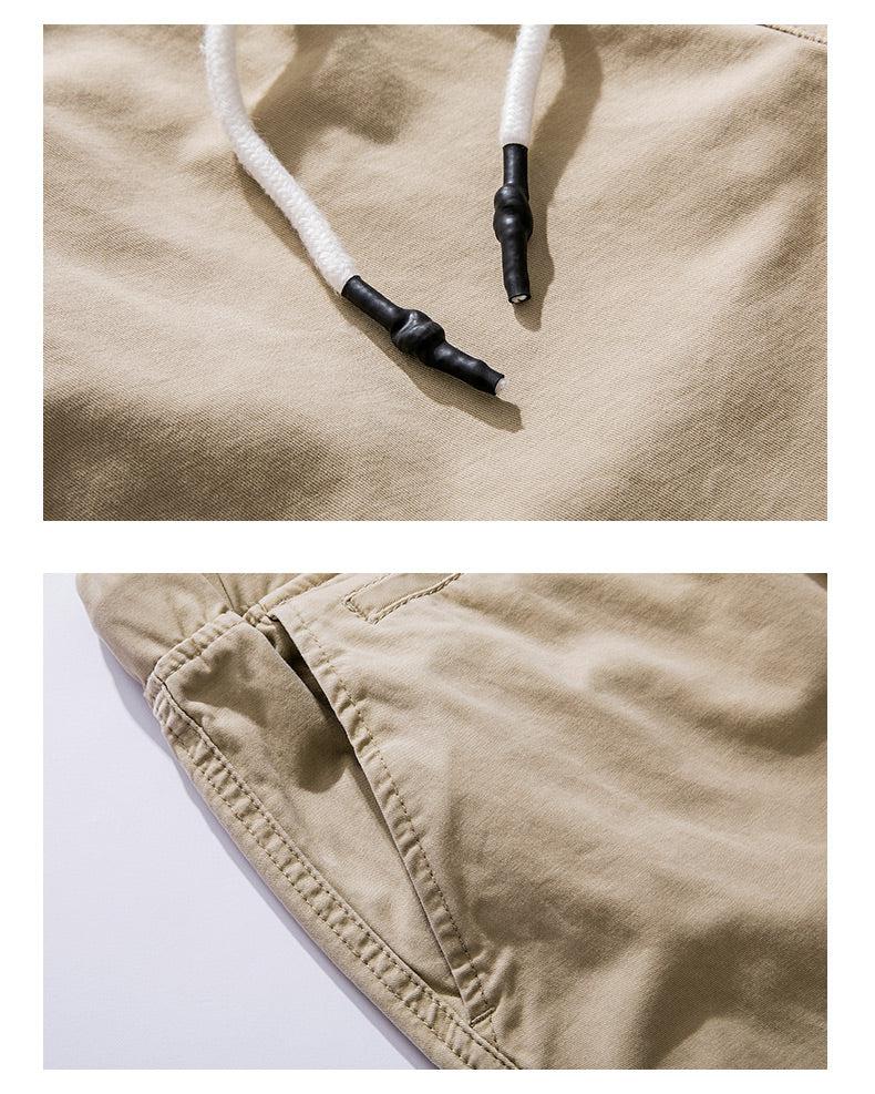 Maxct Spring Drawstring Cotton Elastic Waist Pants