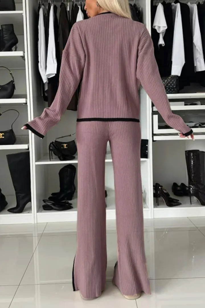 Maxct Contrast Pocket Drop Shoulder Pants Two Piece Set
