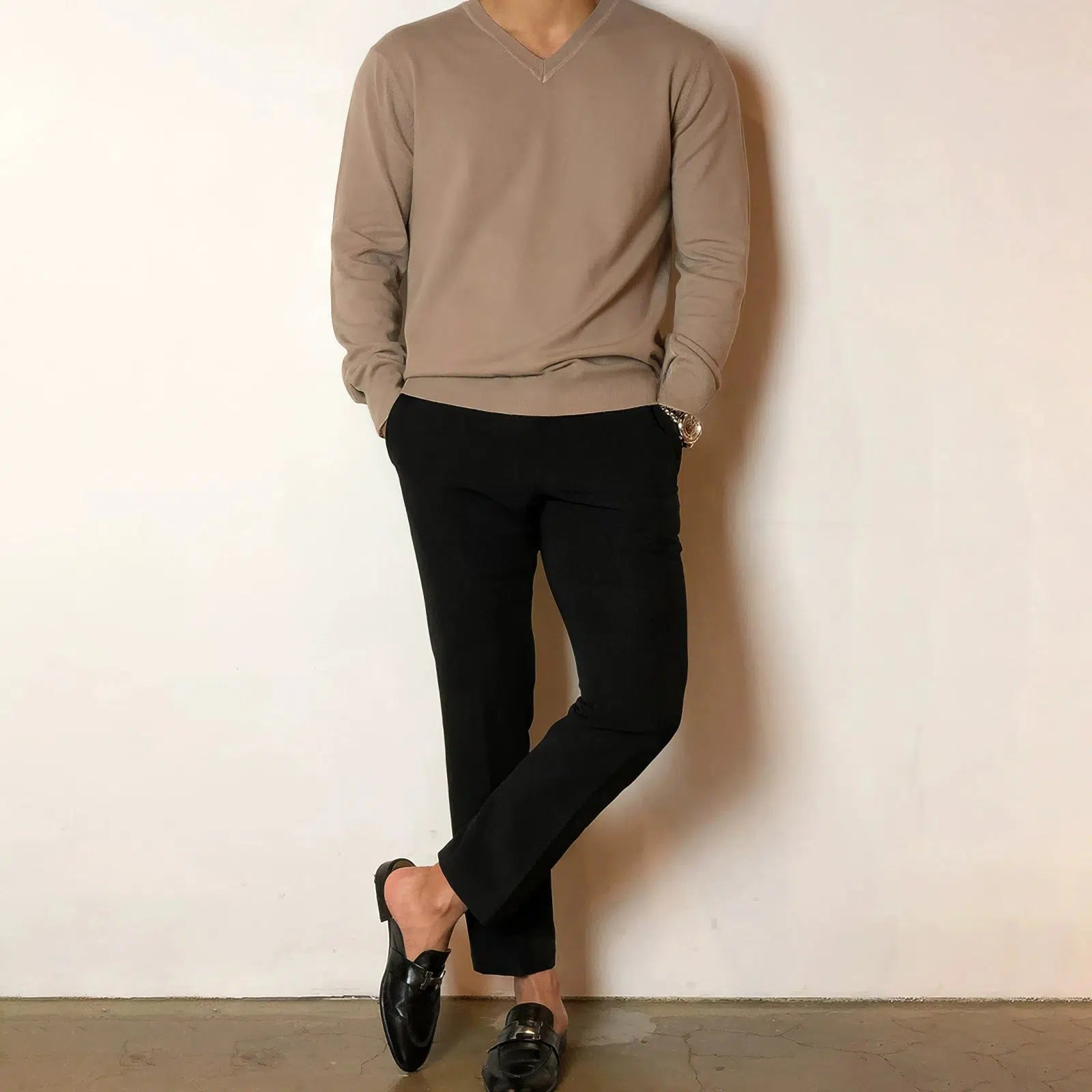 Maxct V-neck Long-sleeved Bottoming Sweater