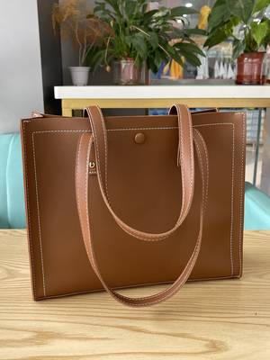 Vertical Striped Shoulder Tote Bag - Women Tote Bags