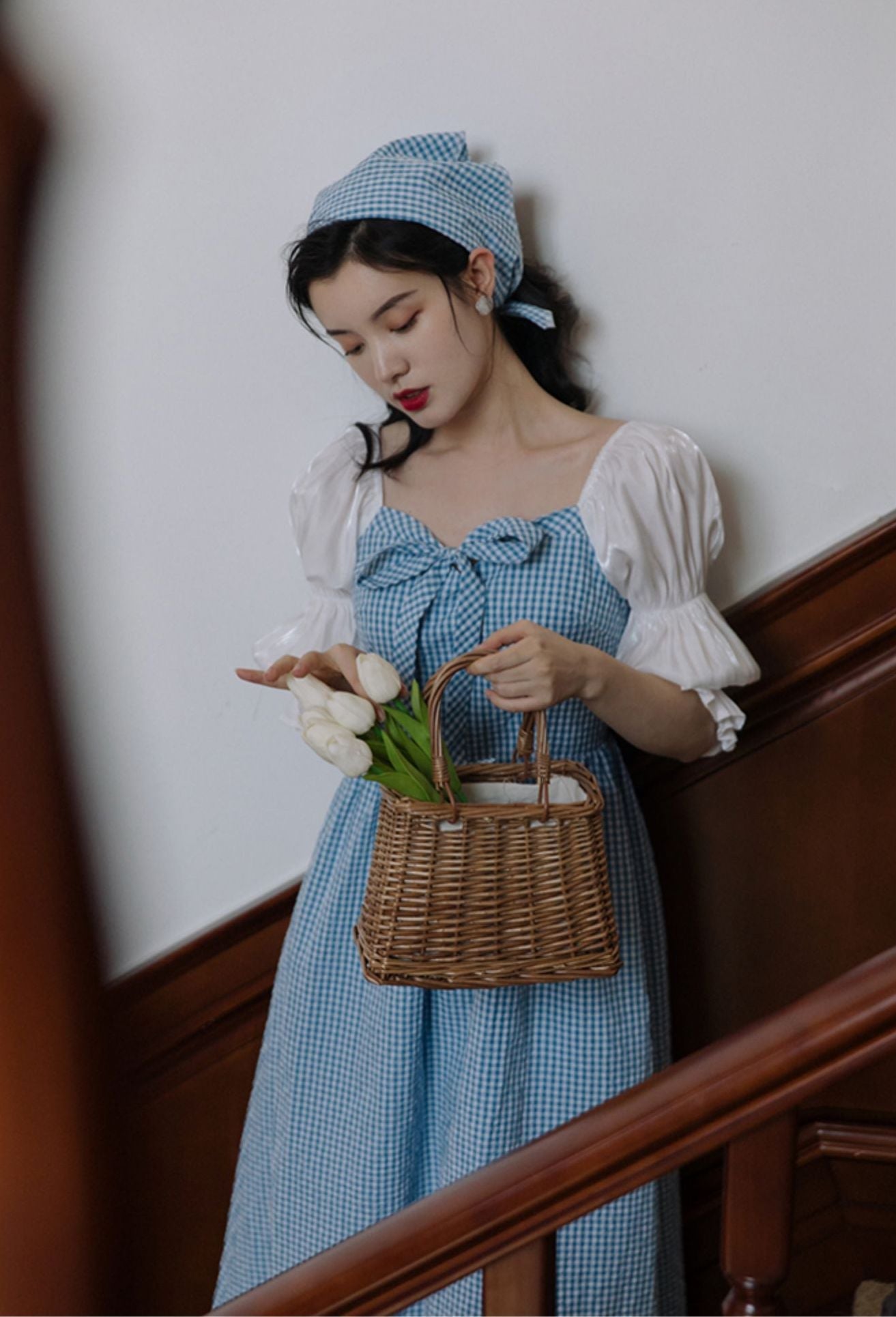 Garden Gingham Midi Dress Maxct