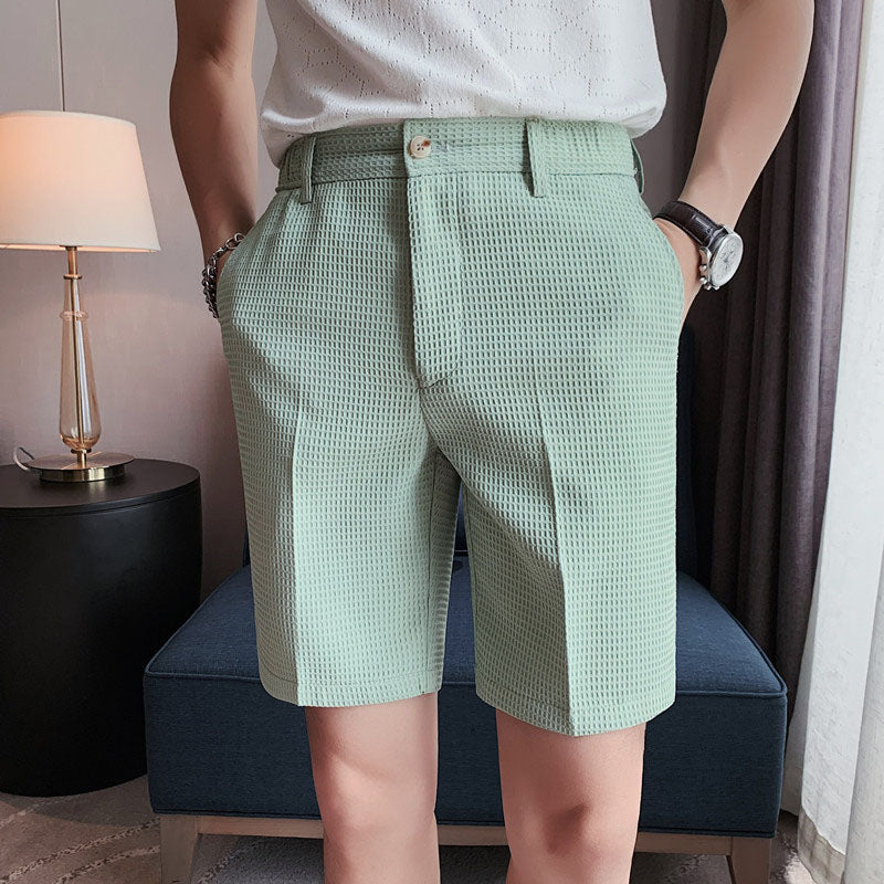 Maxct Plaid Embossed Casual Shorts
