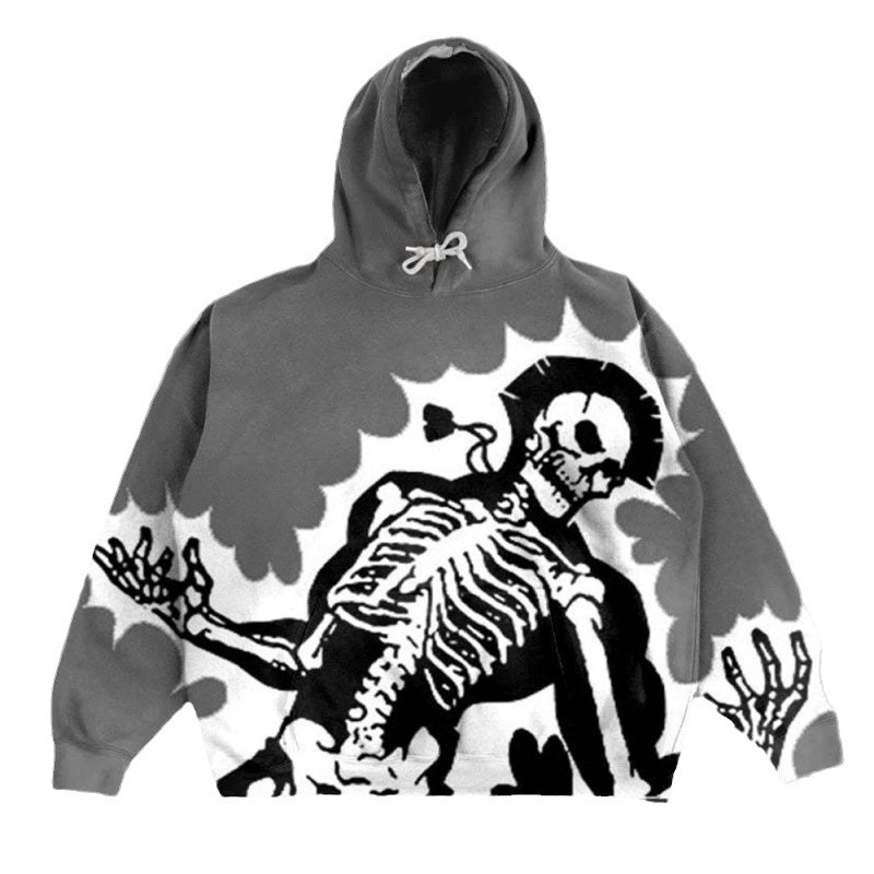 Maxct Halloween New Women's Street Fashion Harajuku Style Casual Versatile 3D Printed Pullover Hooded Sweater