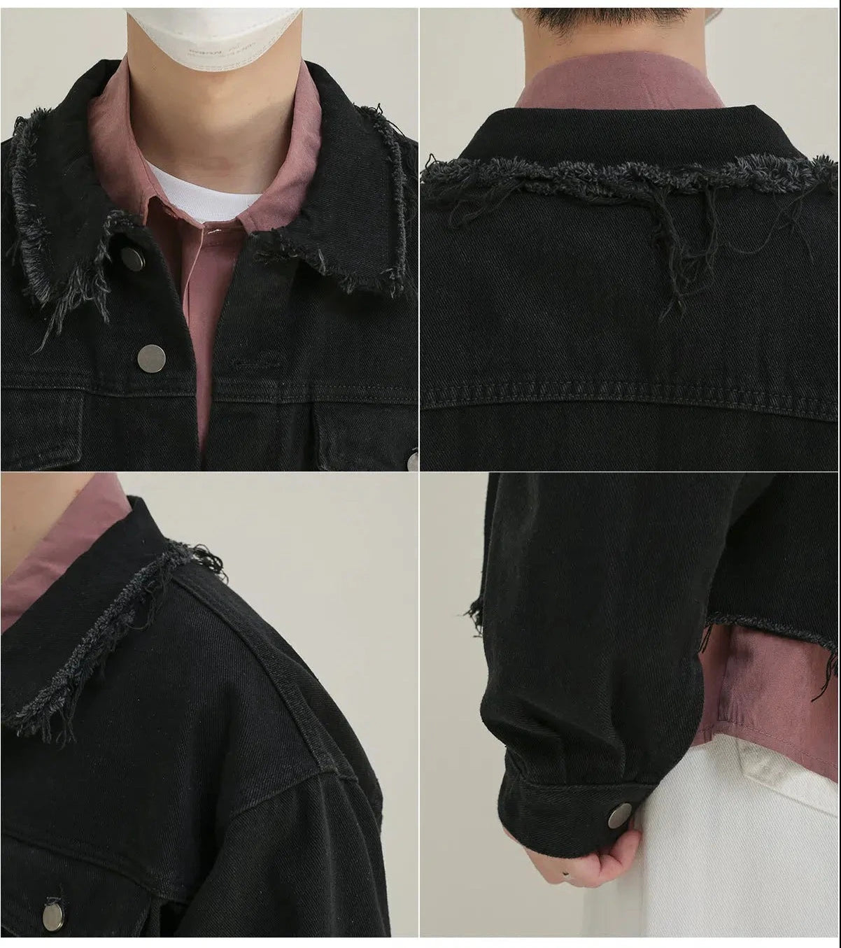 Maxct Short Raw Edge Denim Jacket