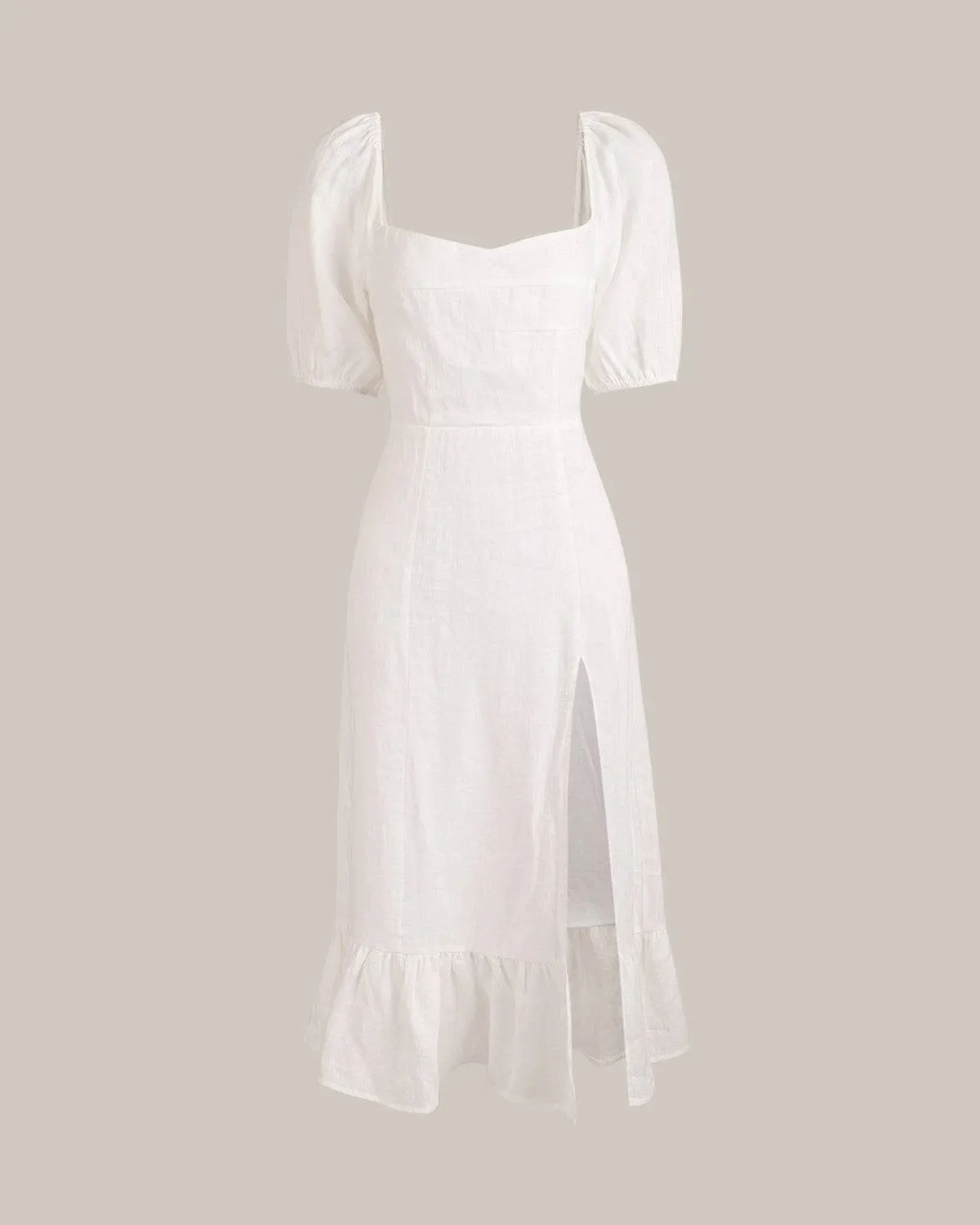 Maxct Puff Sleeve Split Hem Midi Dress