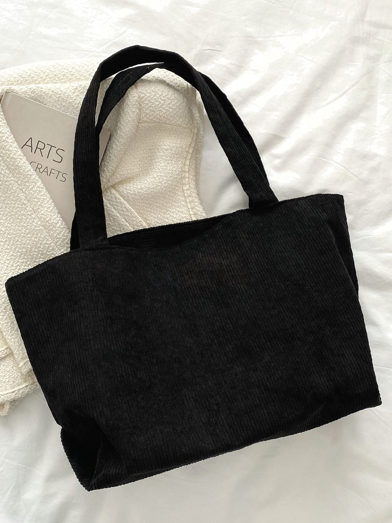 Maxct - Large Capacity Corduroy Shoulder Tote Bag  - Women Tote Bags