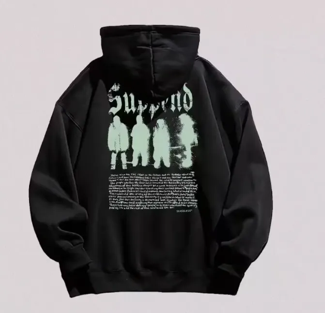 Hip Hop Letter Print Hoodie - Autumn Fleece Pullover for Men Maxct
